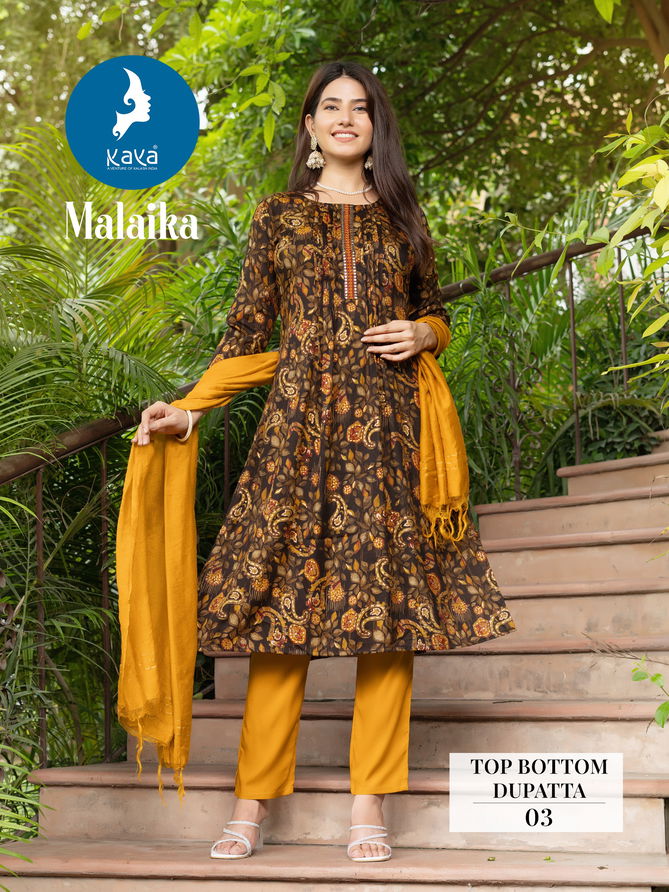 Malaika By Kaya Capsule Foil Printed Kurti With Bottom Dupatta Wholesalers In Delhi